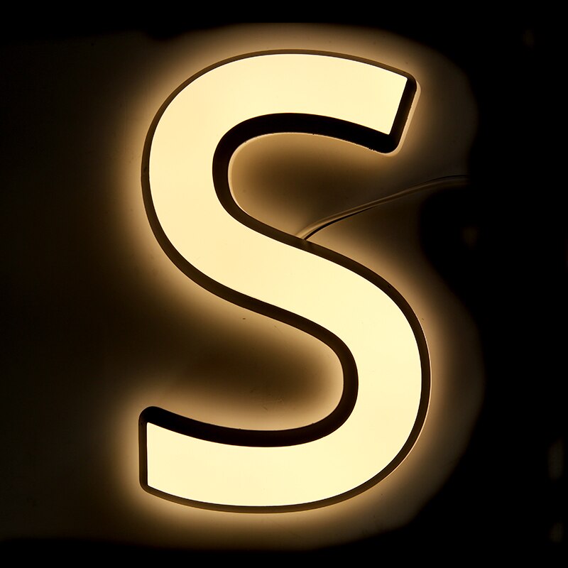 Acrylic LED luminous signs Business Lighting Advertising Sign LED Signboard Outdoor Waterproof Custom Advertisment Letters: S