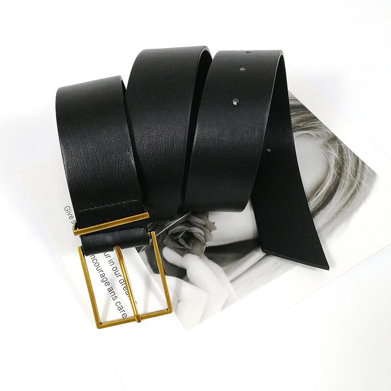 Plus size corset belt simple gold buckle both side pu leather belts for women dress cummerbunds wide jeans ceinture