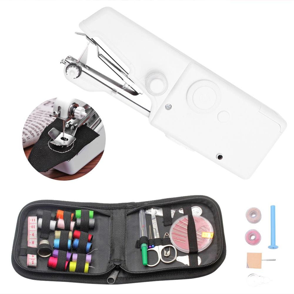 Hand Sewing Machine Electric Quick Stitch Sewing Machine Needlework Cordless Clothes Sewing Tools: B