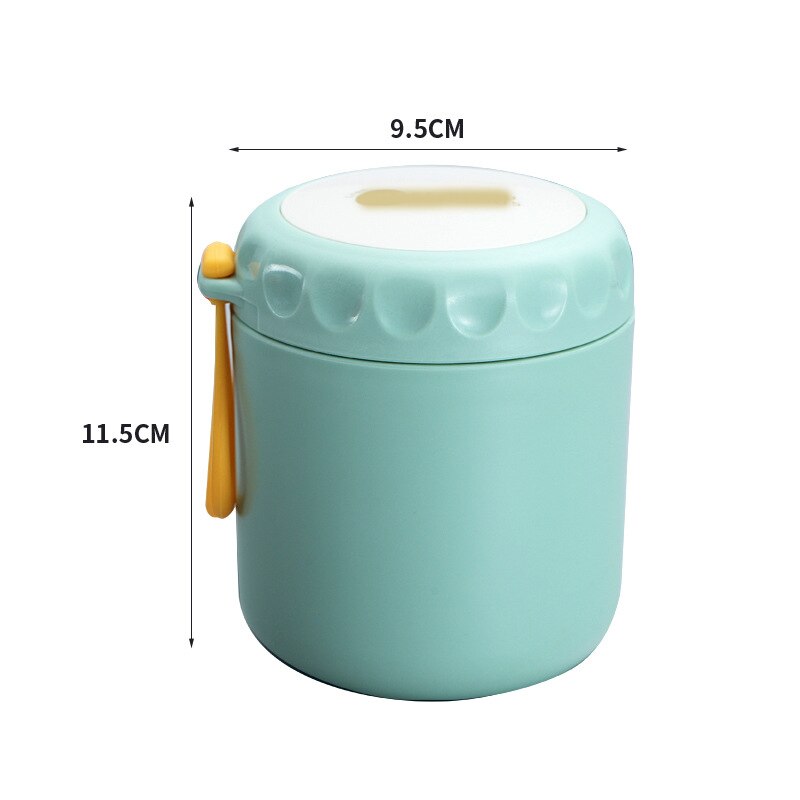 Draagbare Thermos Lunchbox 304 Roestvrijstalen Containers Voedsel Thermos Vacuüm Voor Kids Melk Soep Cup Lekvrij Lunchbox 400Ml: green