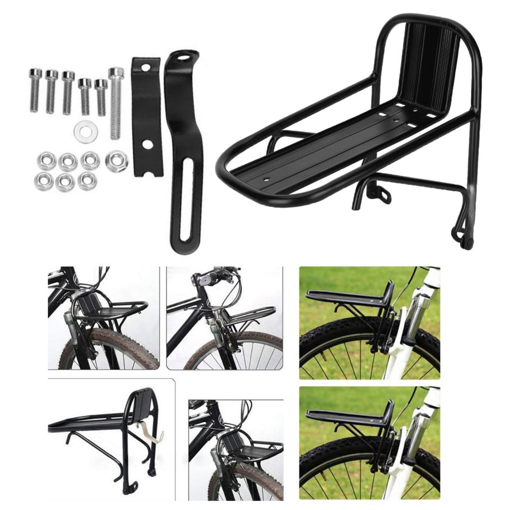 Universele Bike Front Rack Cargo Rack Beugel 15Kg Capaciteit Fiets Apparatuur Zwart Fietsen Volwassen Fietsen Beugel Cyclus Accessorie