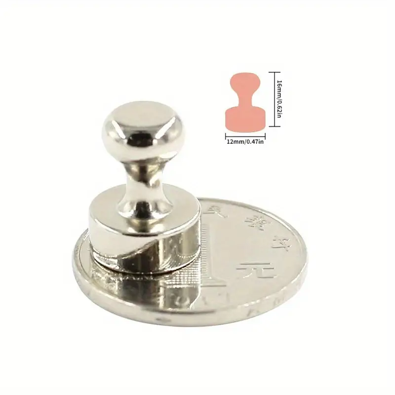 10pcs Strong Magnetic Thumbtack T12X16 Metal Magnetic Nail Kitchen Painting Pendant Punch Free Magnetic Thumbtack Magnet