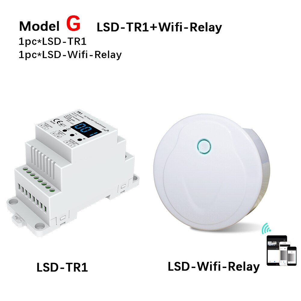 AC Triac LED Dimmer 220V 230V 110V Wireless RF 2.4G Remote Control Dimmable Push Switch Smart Wifi Dimmer Switch LED Lamp Bulb: Model G