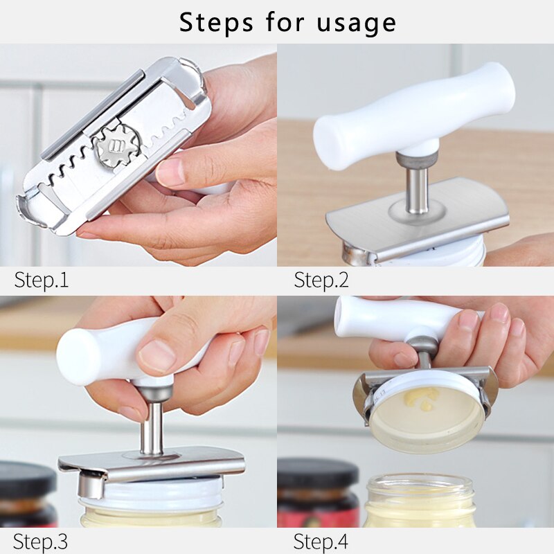 Adjustable Jar Opener Stainless Steel Lids off Jar Opener Bottle Opener Can Opener for can tin Kitchen Gadget tools