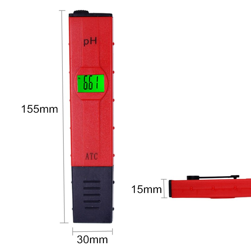 Portable Digital PH Meter LCD Display PH Tester Water Monitor Test Pen PH Multimeter With Backlight For Pool 30%OFF