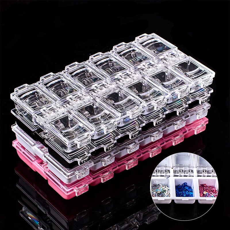 Boîte de rangement vide en plastique multi-tailles pour Nail Art, boîte de rangement pour strass et gemmes, boîte de rangement pour Nail Art, étui pour accessoires de peinture diamant
