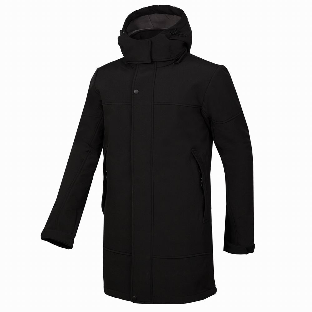 Long Softshell Men Jacket Waterproof Windproof Fleece Thermal Windbreaker Skiing Snowboarding Jackets Mountain Hiking Clothes: black / L
