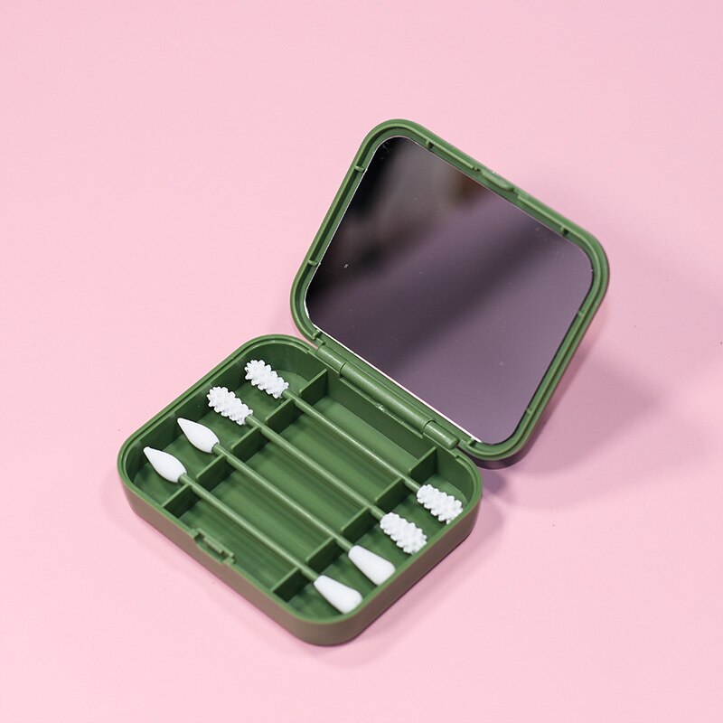 Wielokrotnego użytku wacik czyszczenie uszu kosmetyczne silikonowe pąki waciki dwugłowy silikonowy recykling codzienny makijaż narzędzia