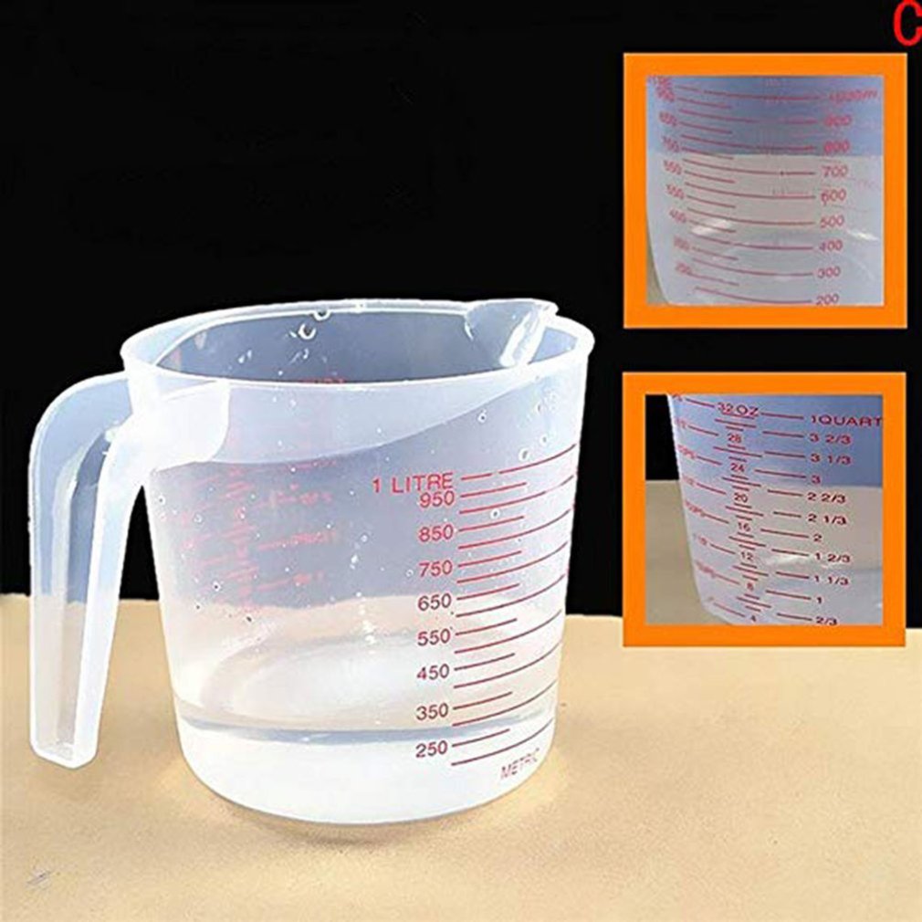 Food grade plastic measuring instruments with scale durable portable plastic measuring cup tool cups