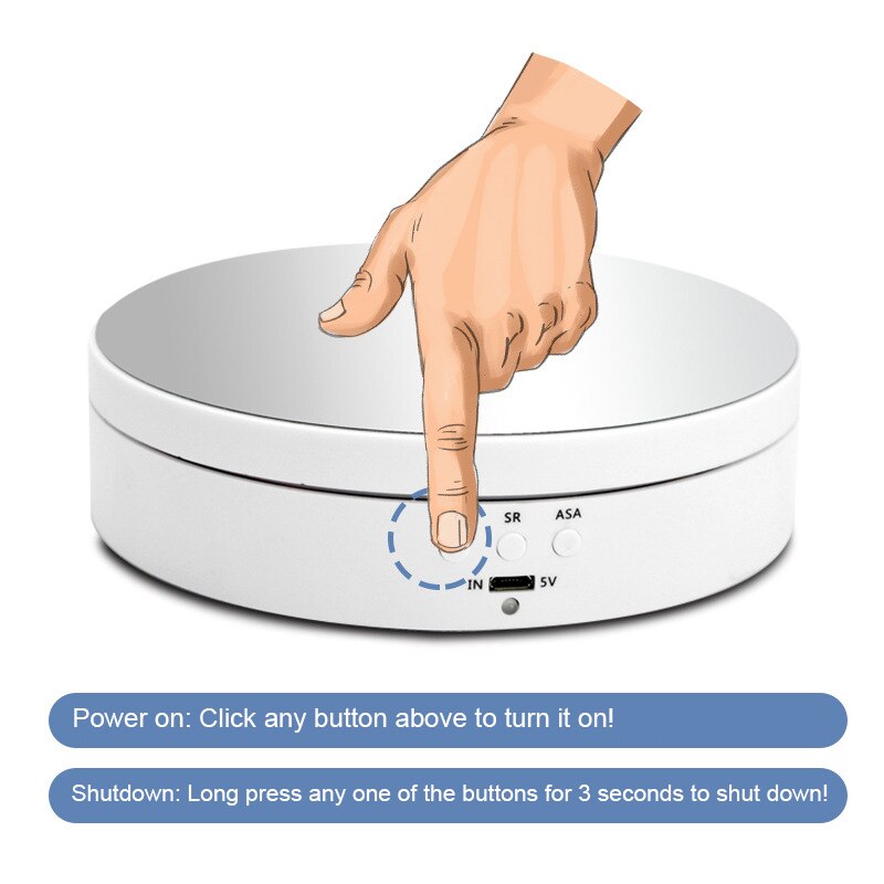 3 geschwindigkeit Elektrische Rotierenden Anzeige-ständer Spiegel Plattenspieler Schmuck Halfter Für Video Vlog Turnschuhe Figur Lebensmittel Produkt