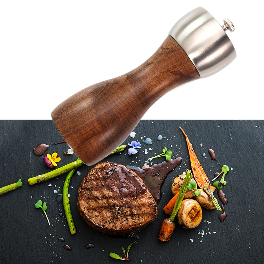 Molinos de madera para Molinillo de sal y pimienta, molinos de madera, mecanismo de precisión Gourmet y sal marina de primera y granos de pimienta, accesorios de cocina