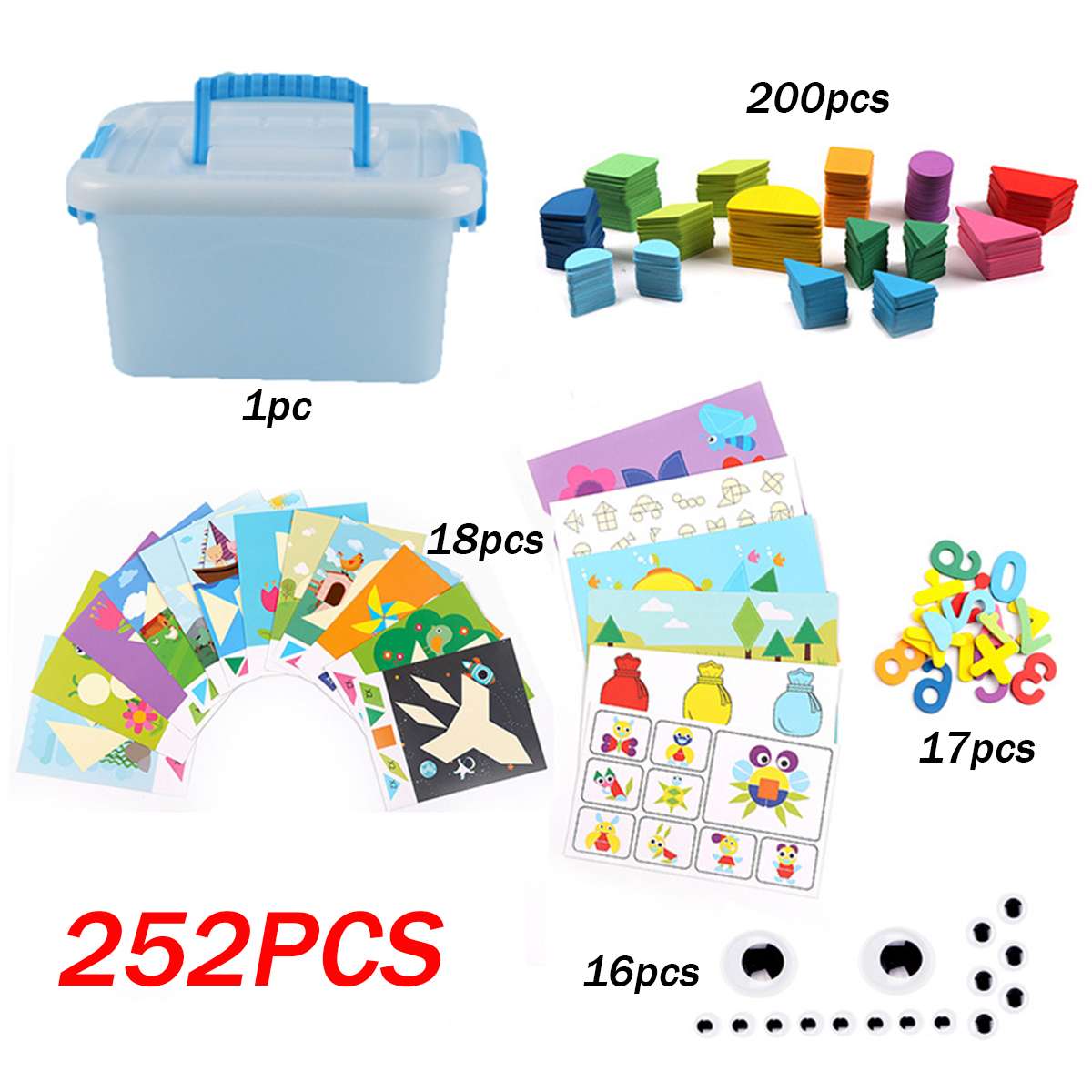 252 Pcs Puzzel Hout Speelgoed Kinderen Intelligentie Ontwikkeling Tangram Early Onderwijs Jigsaw