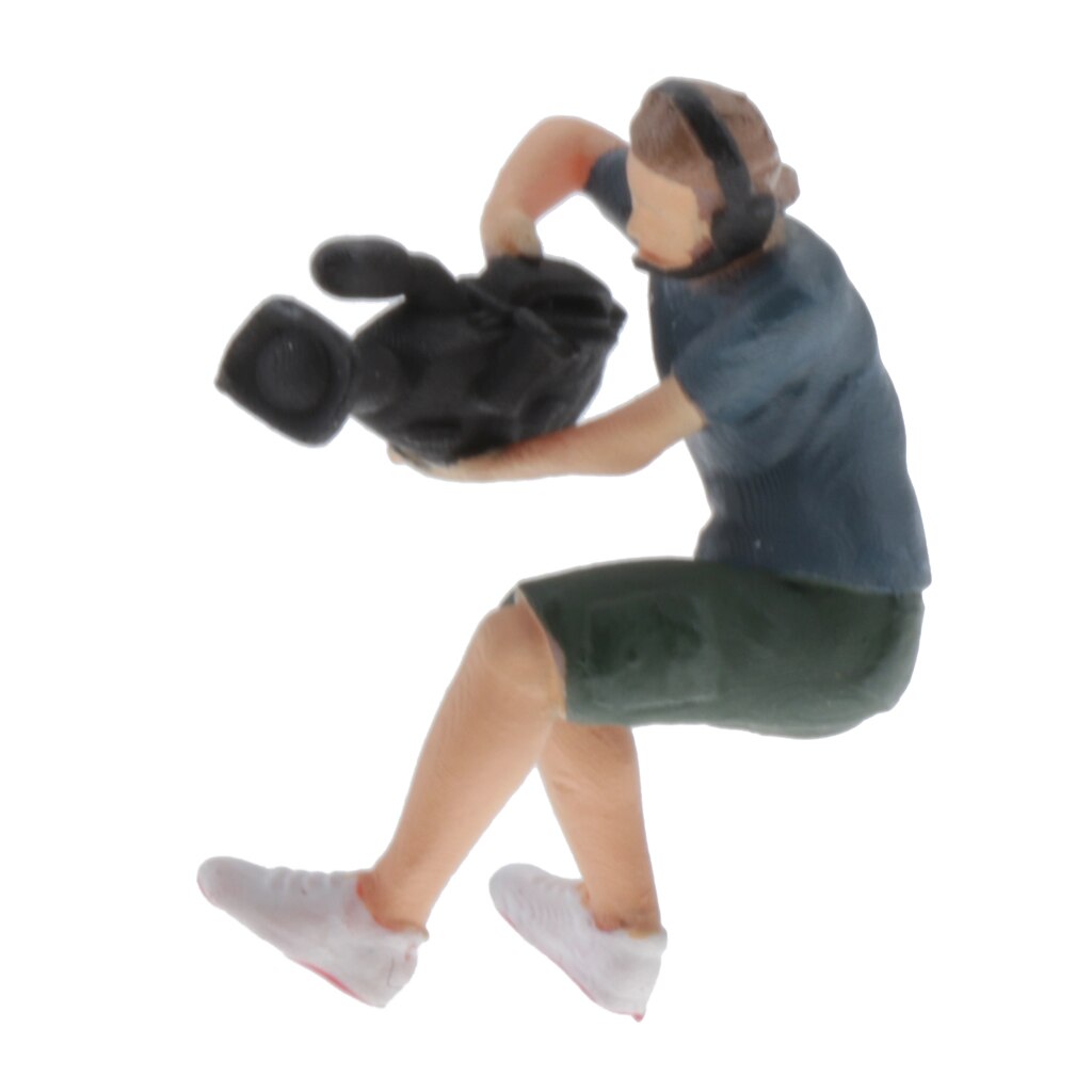 1/64 paparazzi fotograaf karakters mini figuur mensen model groep decor: C