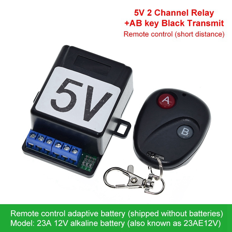 433Mhz RF Remote Control Wireless Switch DC 5V 12V 1CH 2Way Relay Receiver and 2CH Transmitter For Door Electromagnetic Lock