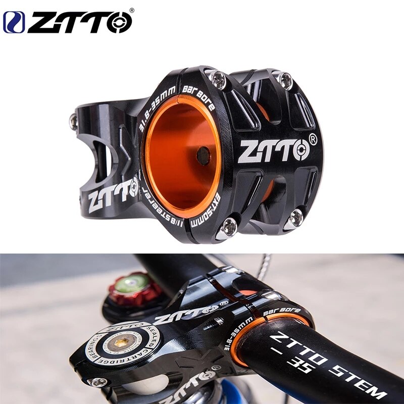 ZTTO Mountain Bike 50mm Stem CNC 35mm 31.8mm Handlebar Bicycle ultralight 0 ° Rise DH AM Stem Enduro 28.6mm bike steering wheel
