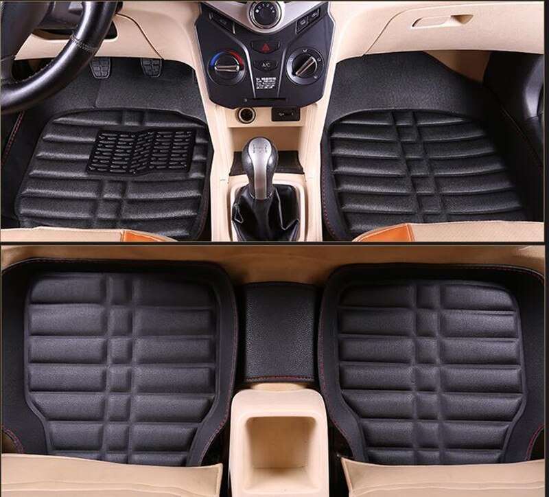 Auto car carpet foot floor mats For ssangyong kyron actyon korando rexton tivoli car mats accessories: Black