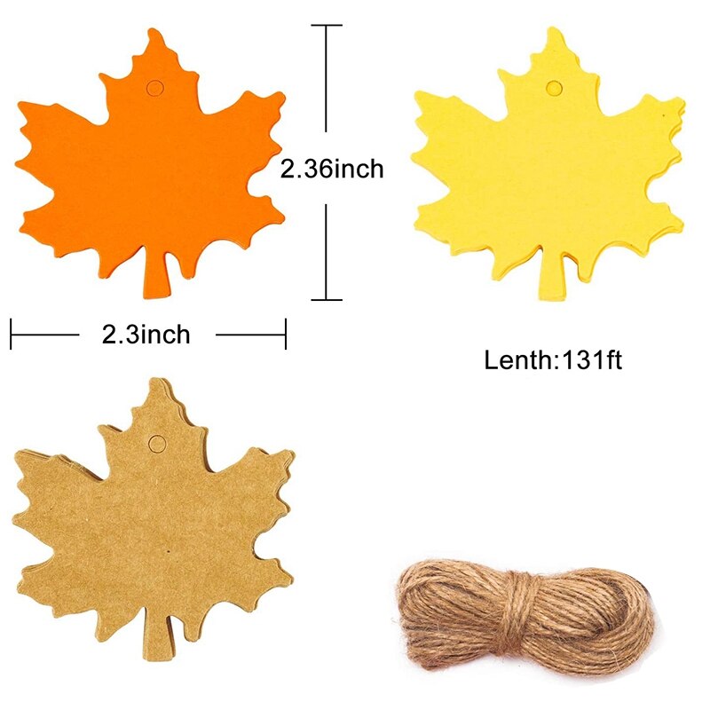 Étiquettes d'automne 150 pièces feuilles d'érable dragées en papier pour l'automne, Thanksgiving, mariage, artisanaux