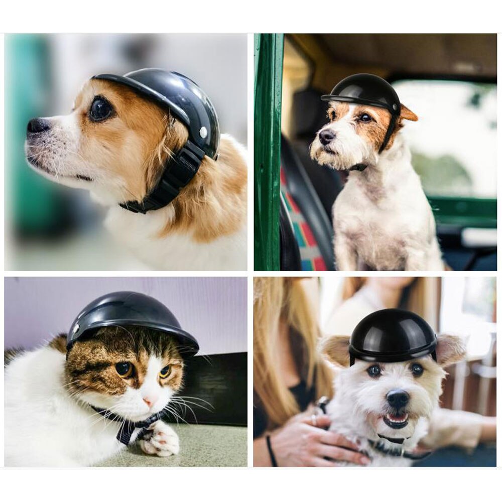 Kæledyr legetøj hat nyttige kæledyr smuk biker hund hat hjelme ridning cap hvalp motorcykel beskytte hund kat sikkerhed hjelm tilbehør