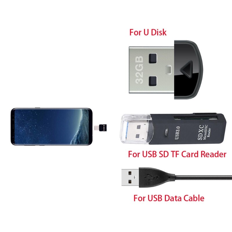 Aliter Type C Naar Usb Otg Connector Adapter Voor Usb Flash Drive S8 Note8 Android Telefoon