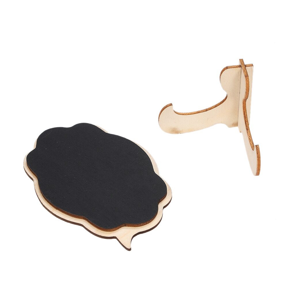 1/10pcs 3D Mini Thicker Black Chalkboards with Easel Stand Wooden Small Message Board Signs for Weddings Party Decoration