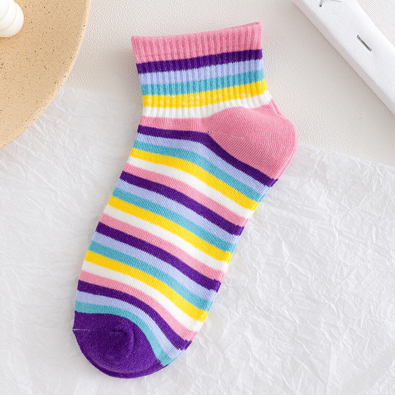 Calcetines cortos de algodón con estampado de arcoíris para mujer, medias de estilo Harajuku, con dibujo de fruta, fresa, primavera y verano: 1