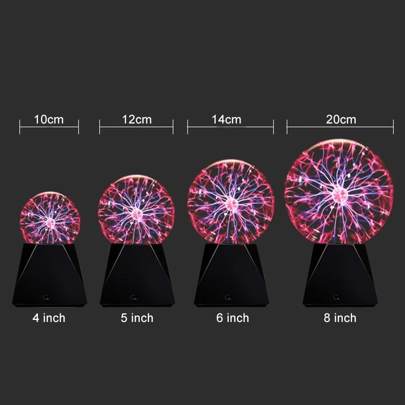 Crystal Ball Magic Plasma Ball Light Electric Lamp Night Light 4 5 6 8 Inch Table Lights Sphere Christmas Kids Glass Lamp