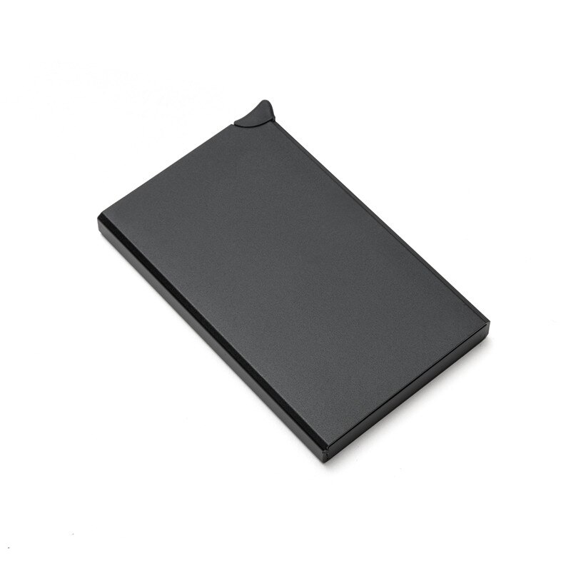 Zovyvol Zwart Metalen Doos Portemonnee Enkele Doos Aluminium Credit Kaarthouder Slim Rfid Protector Card Gevallen: X55 Black