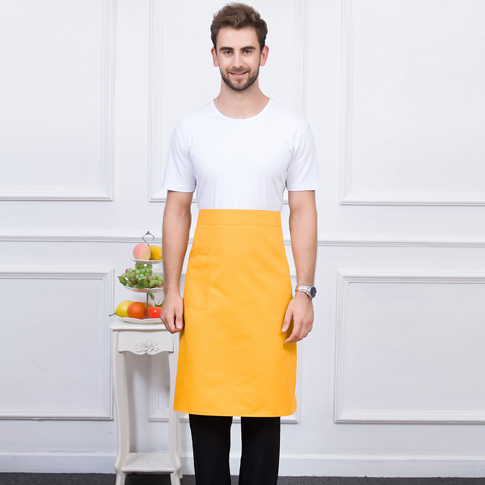 Flerfarget unisex kjøkken kaffebar baker kokk kelner matlaging arbeid slitasje matte serveringsforkle med en lomme