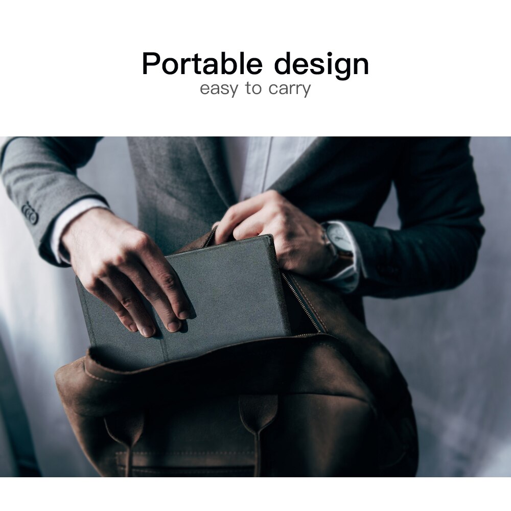 Monitor portátil funda inteligente funda protectora del sostenedor del soporte con etiqueta engomada fácil de llevar sin altavoz agujero para 12,5/15,6 pulgadas