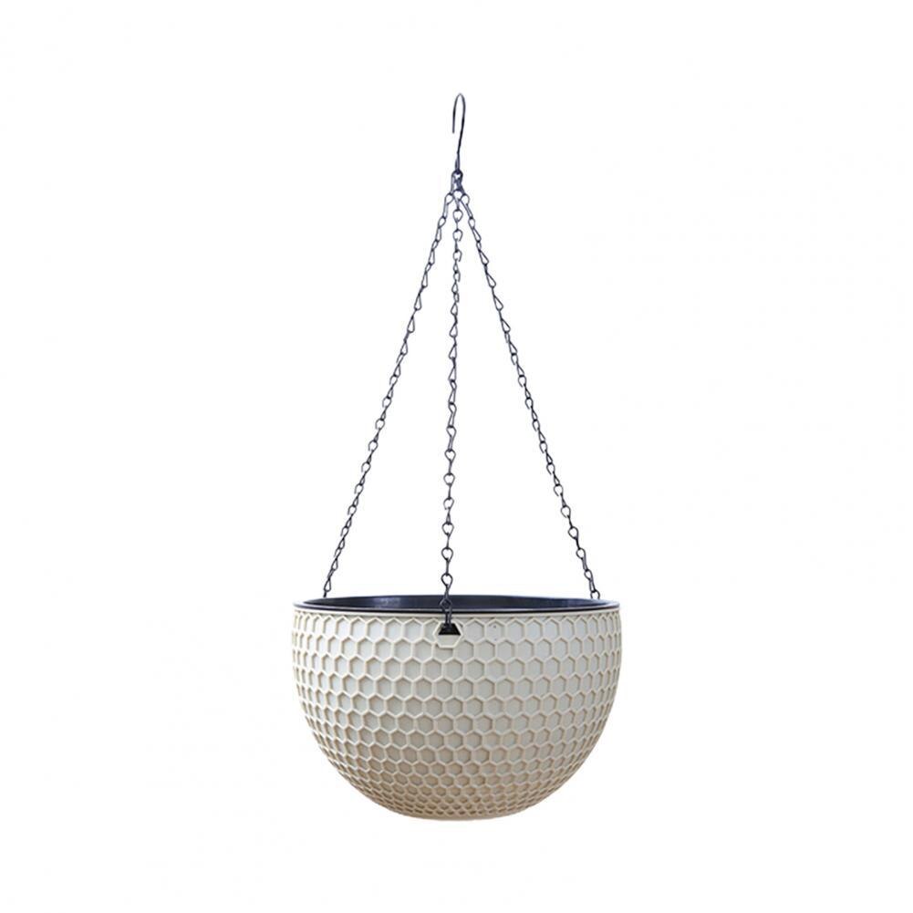 Hanging Plant Pot Waterproof Hanging Flower Basket Outdoor Garden Hanging Plant Pot for Garden Plant Hanger: black