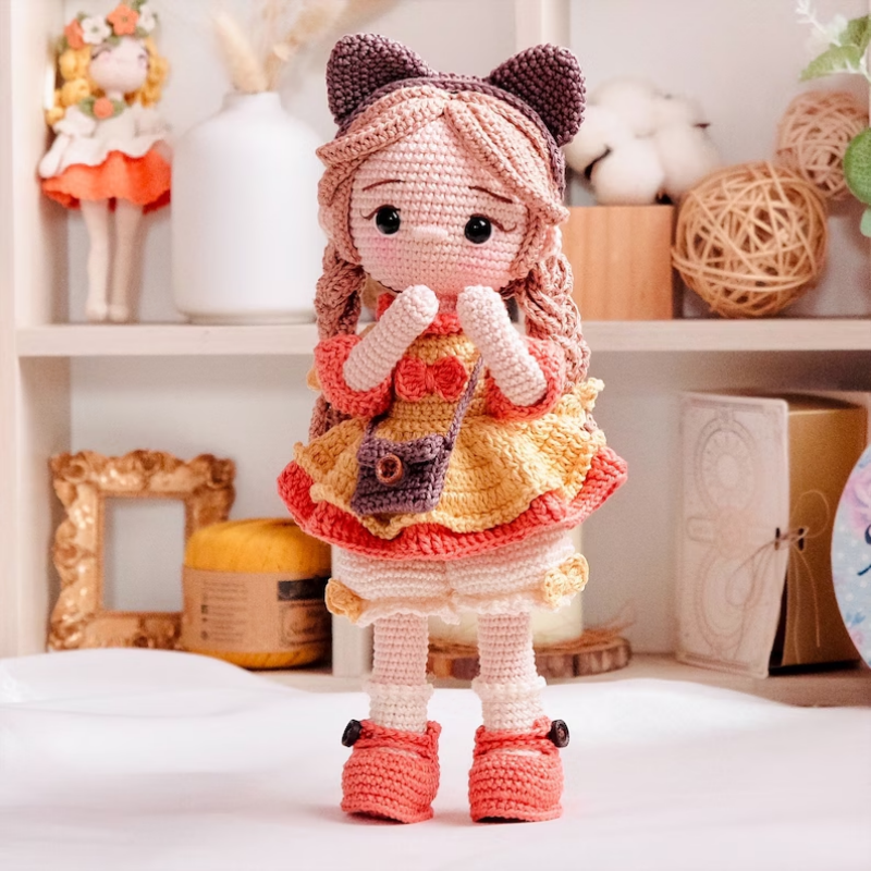 Gehaakte meisjes Amigurumi gehaakte pop truien DIY haak meisjes materiaal Kit met garen accessoires patroon kinderen cadeau Home Decor