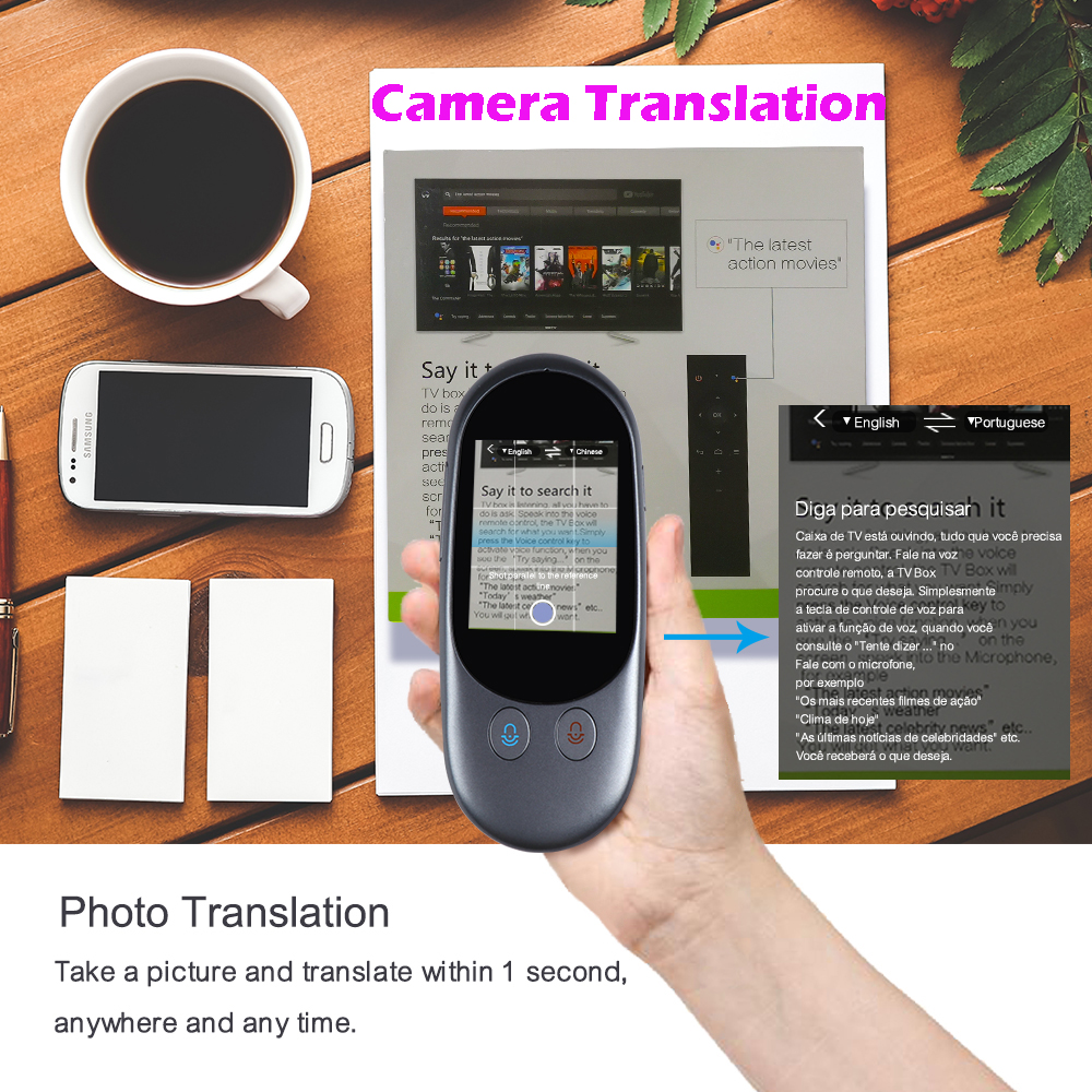 Portable Multi Languages Offline Voice Translator F1 Camera 2.4 inch Screen Real Time Instant Two-Way 65 Languages Translation