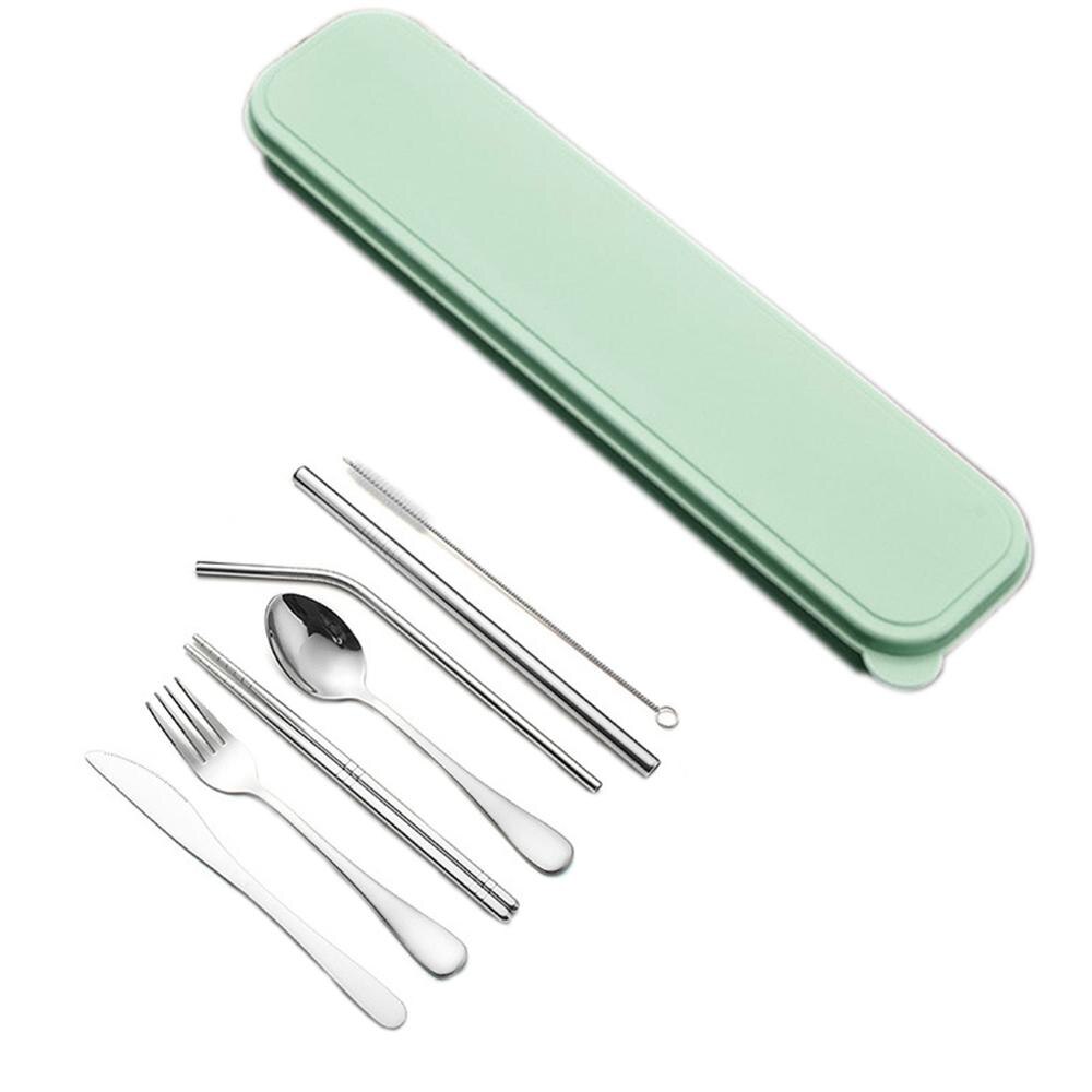 Juego de vajilla de Metal, juego de vajilla de acero inoxidable, para el hogar, oficina, viajes, Camping, cubiertos, accesorios de vajilla de cocina portátil: NO.3