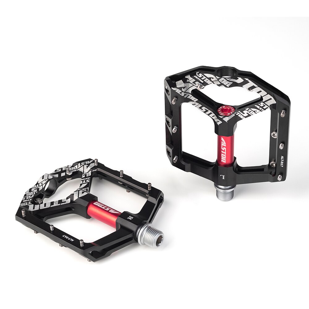 Alston Non-Slip Mountain Bike Pedals,Ultra Strong Colorful Cr-Mo CNC Machined 9/16" 3 Sealed Bearings for Road BMX MTB Fixie Bik