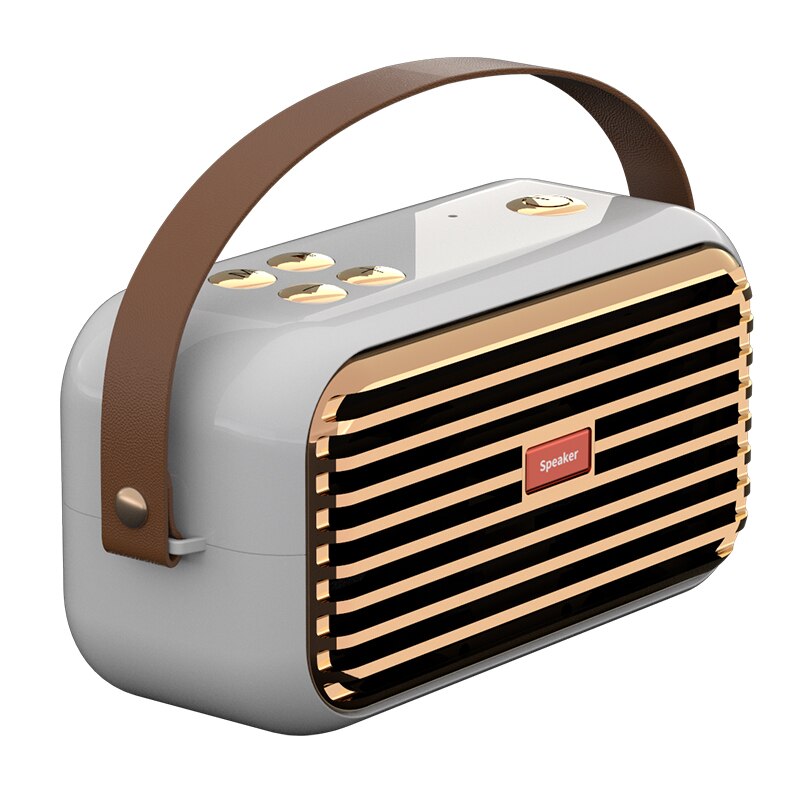Yax7 Bluetooth Speaker Draadloze Radio Retro Draagbare Outdoor Draagbare Kaart Audio: WHITE