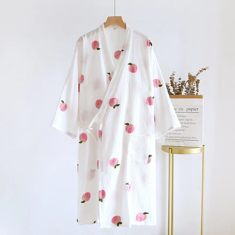 Herfst Multi Kleuren Katoenen Kimono Slaapgewaden Voor Vrouwen Dunne Badjas Pyjama Zweet Stoombad Gewaad Vrouwen Kleding