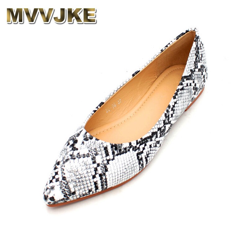 Mvvjke lente/herfst dames loafers dames platte hak schoenen slangenprint instappers spitse neus casual schoen