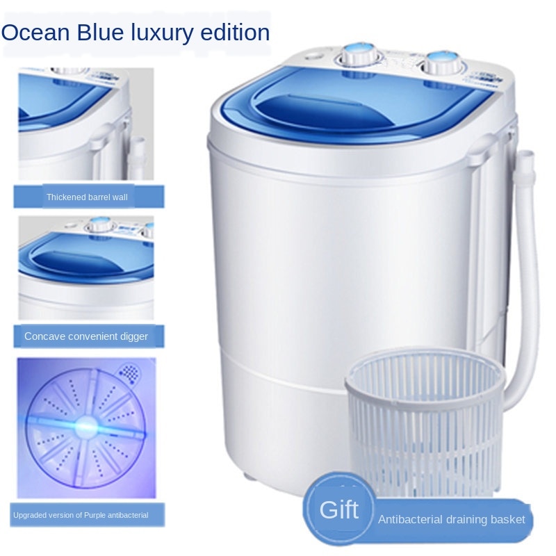 Changhong 3.0 ménage simple baril semi-automatique bébé petit Mini Machine à laver avec panier de vidange