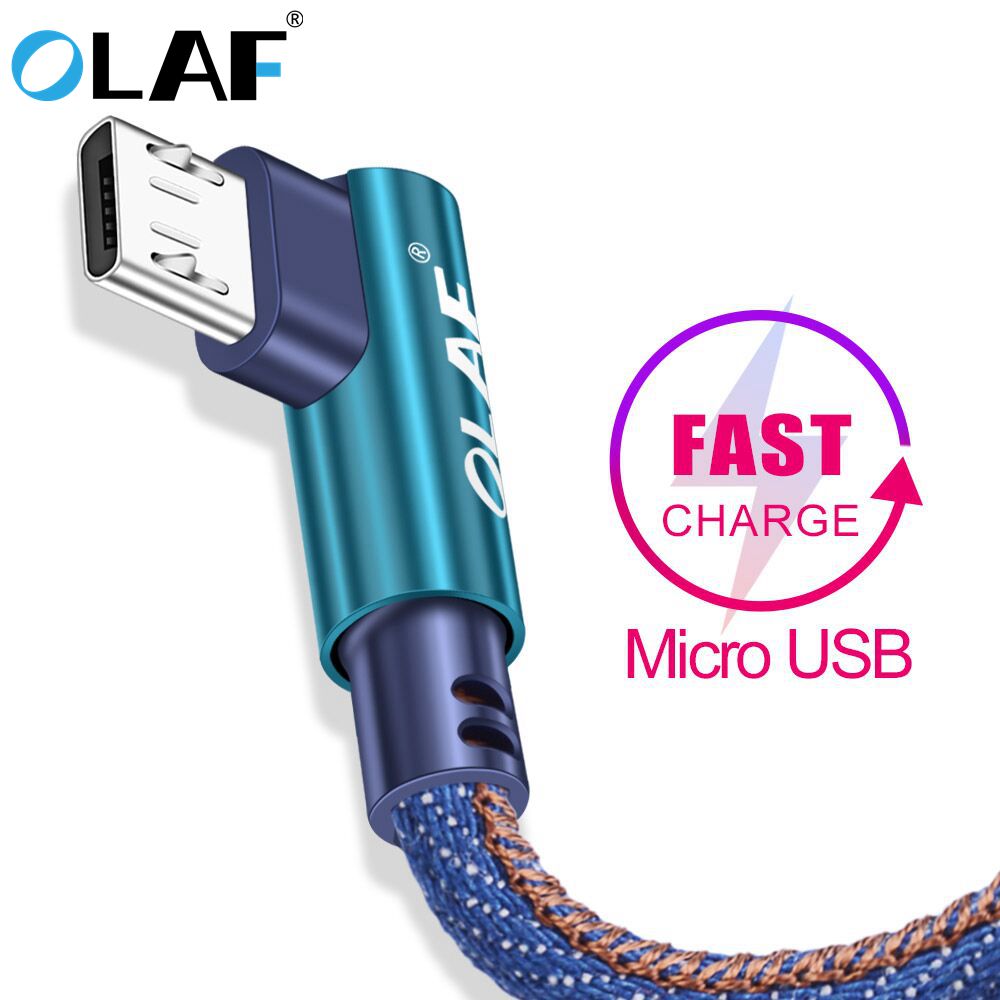 OLAF 90 Graden Micro USB Kabel 5 V 2.4A Snel Opladen Data Cord Microusb Kabel Voor Samsung Xiaomi Android Mobiele telefoon Kabels