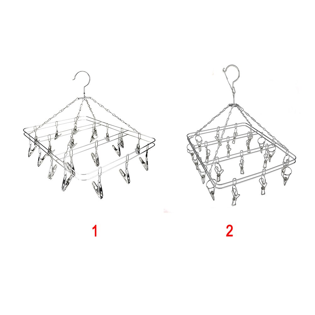 20 Peg Stainless Steel Home Sock Underwear Laundry Clothes Dryer Rack Hanger