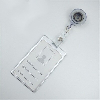Soportes de Tarjeta De Nombre de trabajo de aleación de aluminio, soporte de insignia retráctil con carrete de tarjeta de identificación, cubierta de paso de Metal para exposición estudiantil: NO.2