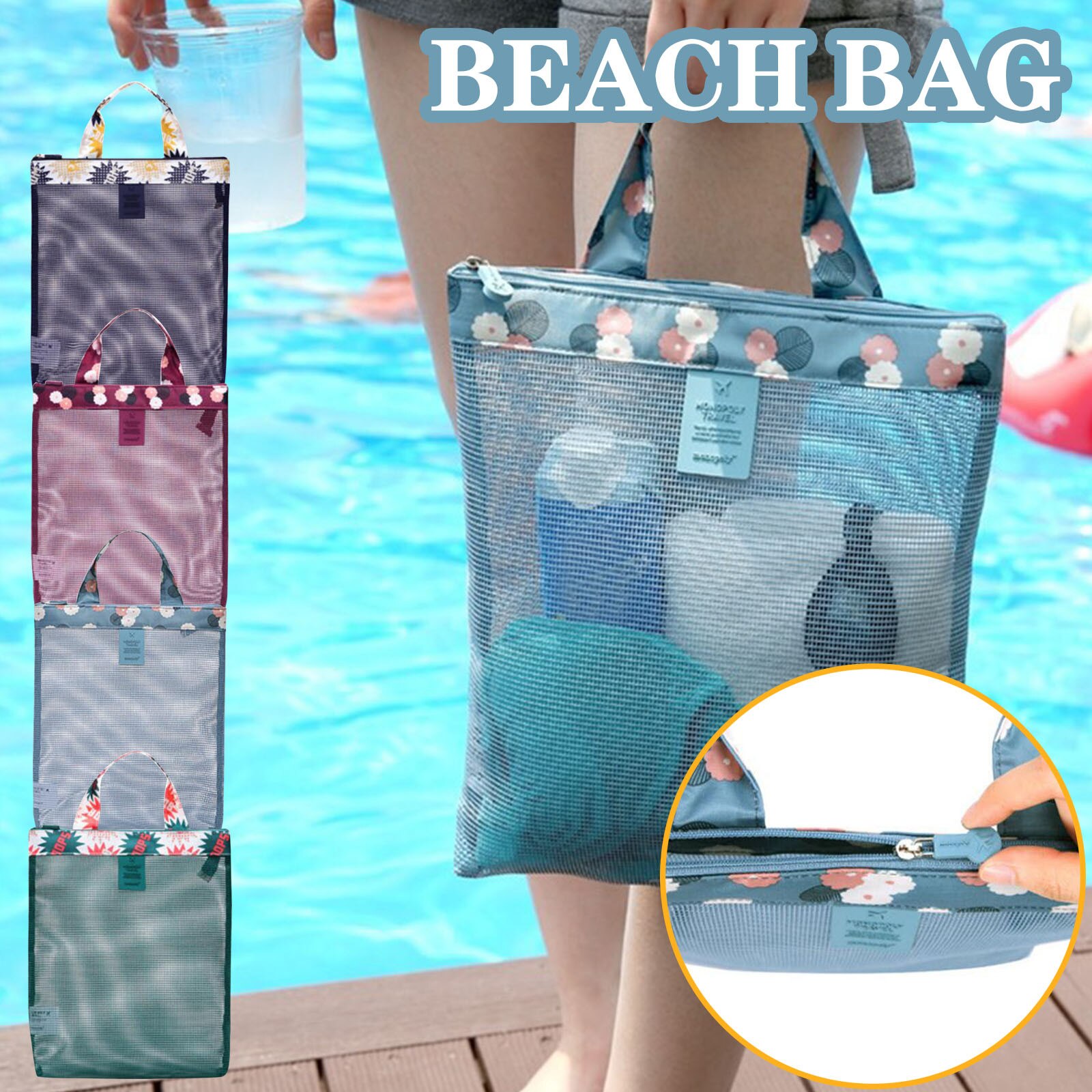 Swimming Beach Bag Beach Outdoor Pool Combo Dry Wet Handbag Bikini Swimsuit Large Capacity Swim Gym Tote Bag