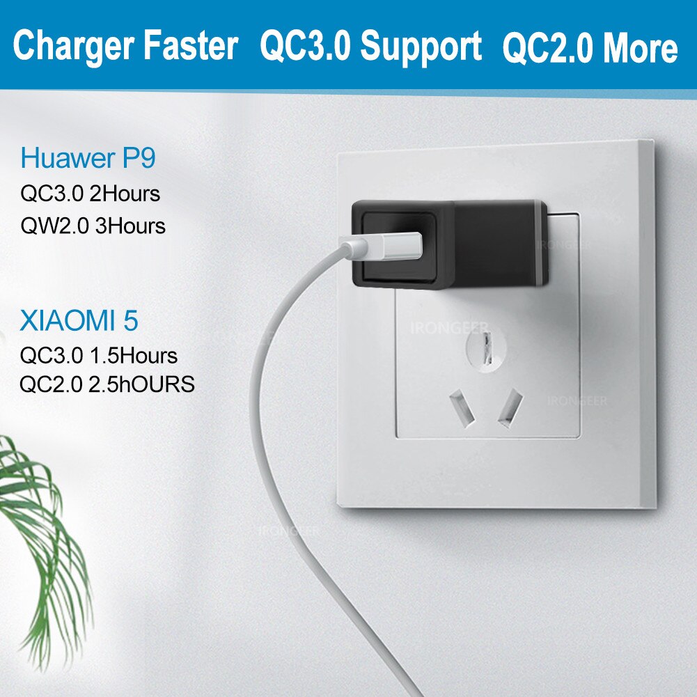 18W Quick Charge 4.0 3.0 USB Phone Charger Travel Wall Adapter 18W QC3.0 FCP Universal For iPhone Samsung Huawei EU Plug Charger