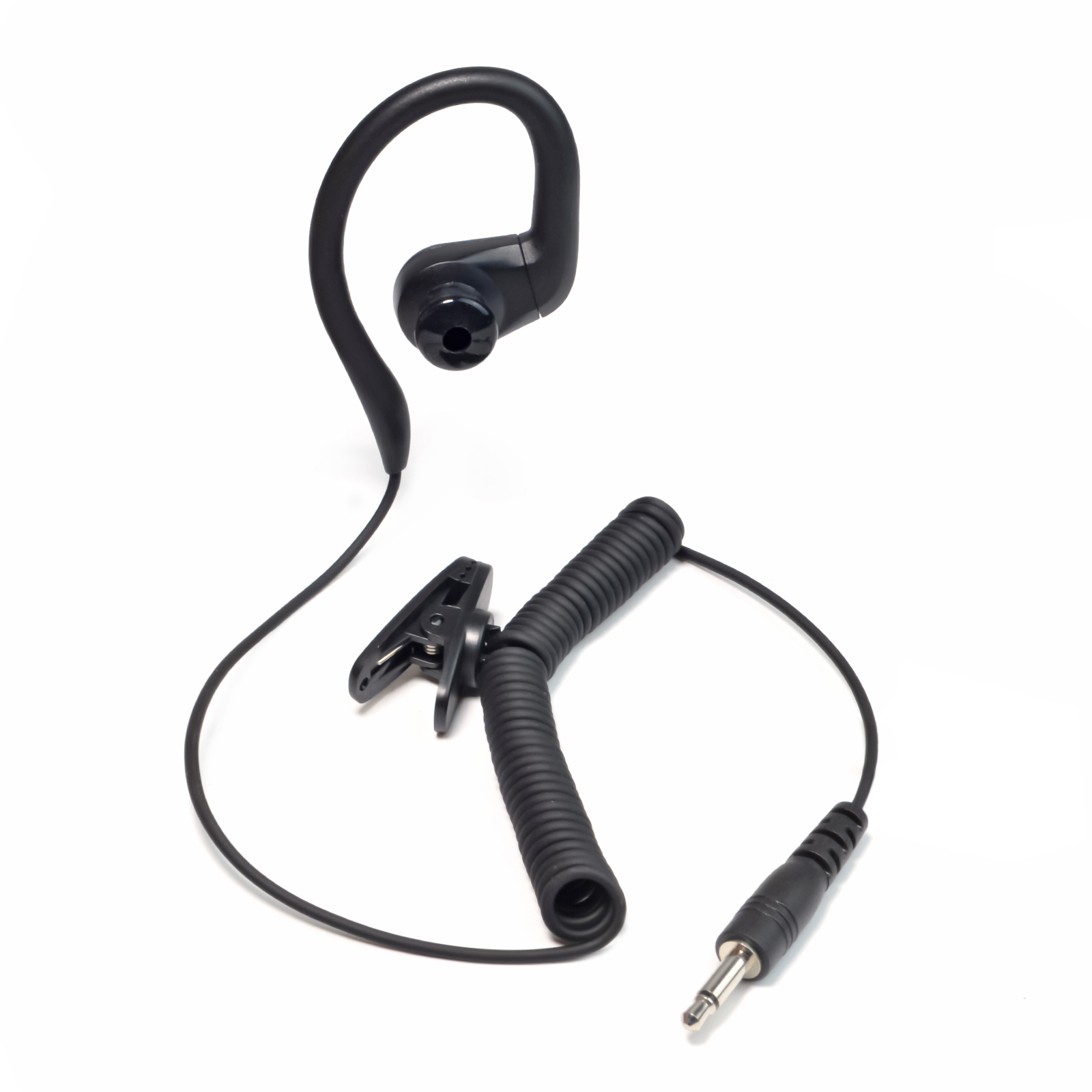 3,5 mm luister alleen oortelefoon compatibel met luidsprekermicrofoon, G-vorm oorhaak Ontvang alleen headset voor politiebeveiliging wetshandhaving