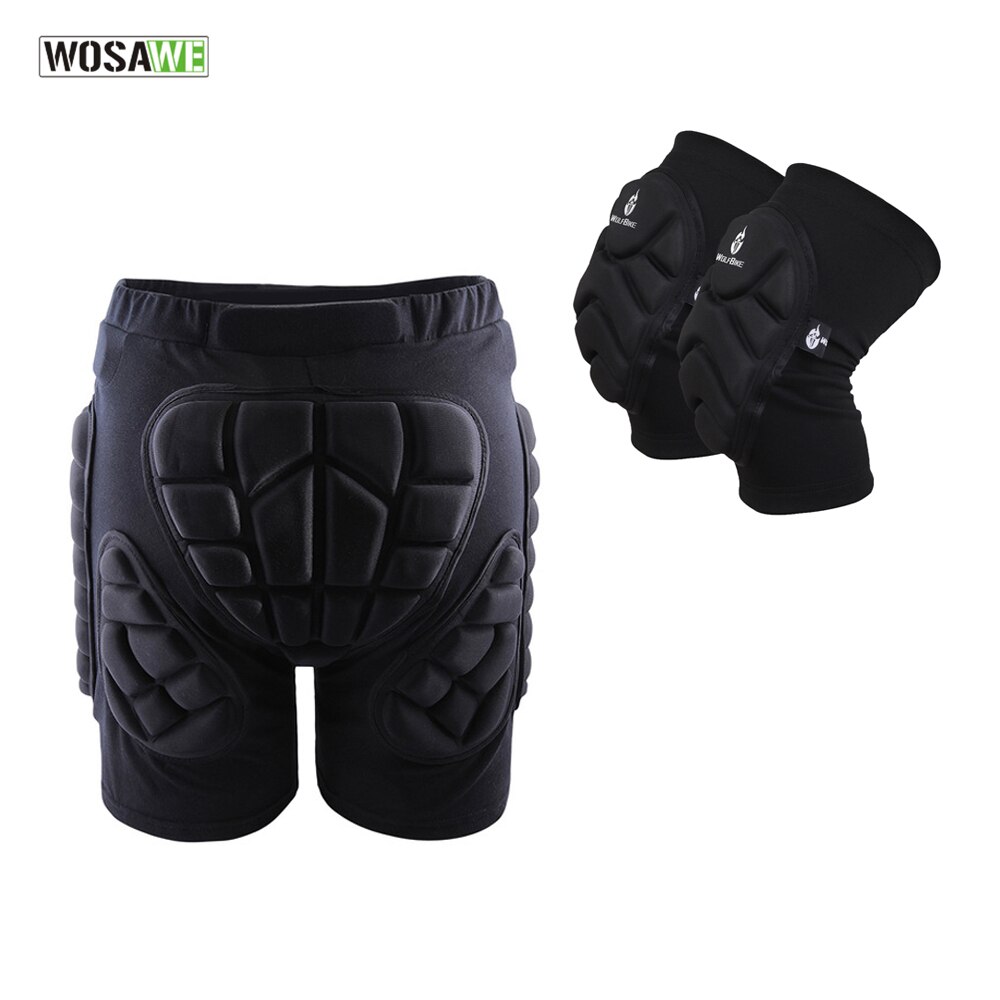 Wosawe sport höftskydd skyddsutrustning höftskydd+knäskydd skid skate skateboard snowboard skydd shorts motstånd: L