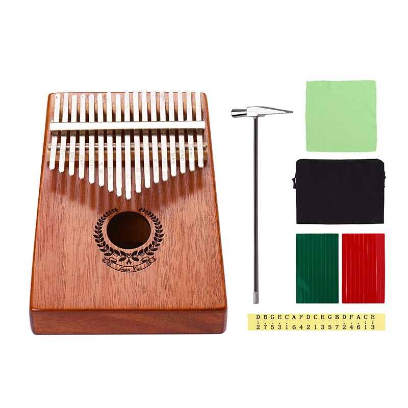 Kalimba Mbira Thumb Finger Piano Portable 17 Keys Solid Wood Musical Instrument for Music Lovers Beginners Thumb Piano: style 2