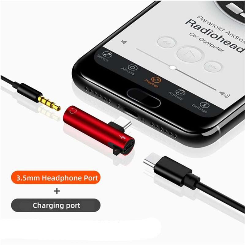 Podwójny rozdzielacz audio do słuchawek 2 w 1 do iPhone XR XS 13 12 11 do gniazda 3,5 mm do słuchawek Kabel AUX nie typu c: Czerwony