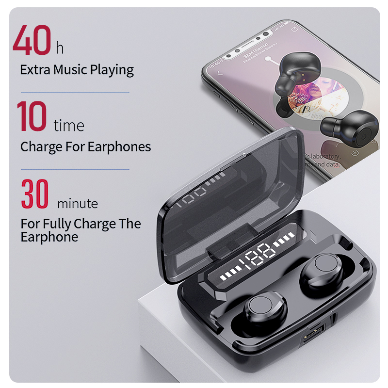 Free Exchange Within 1 Year | Ubeamer Bluetooth 5.0 Earphone True Wireless Stereo Bass Bilateral Call Earbud Headset Microphone