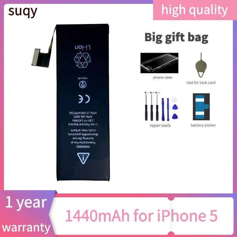 Suqy for Apple Iphone 6 6 s 7 8 Battery Original 0 Cycle for Iphone 4 4s 5 5s 5c Se 6 Plus 6s Plus 7 Plus 8 Plus Bateria Phones: for iphone 5