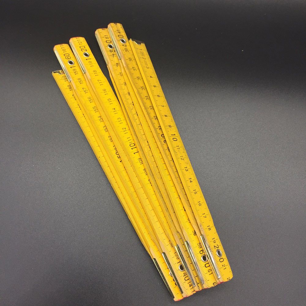 Varilla de madera métrica para carpintería, regla plegable de 200cm, herramientas de medición métricas